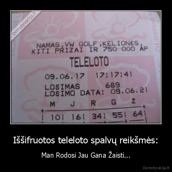 Iššifruotos teleloto spalvų reikšmės: