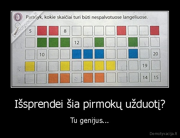 Išsprendei šia pirmokų užduotį?