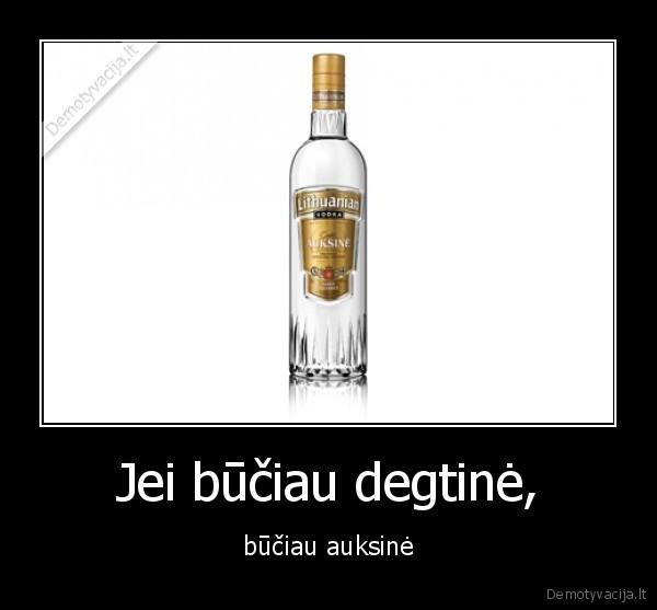 Jei būčiau degtinė,
