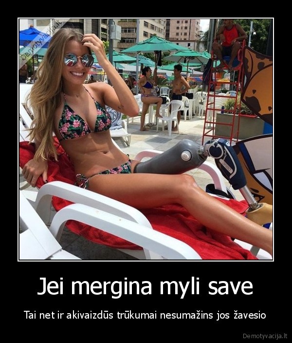 amputuota, koja,mergina, be, kojos