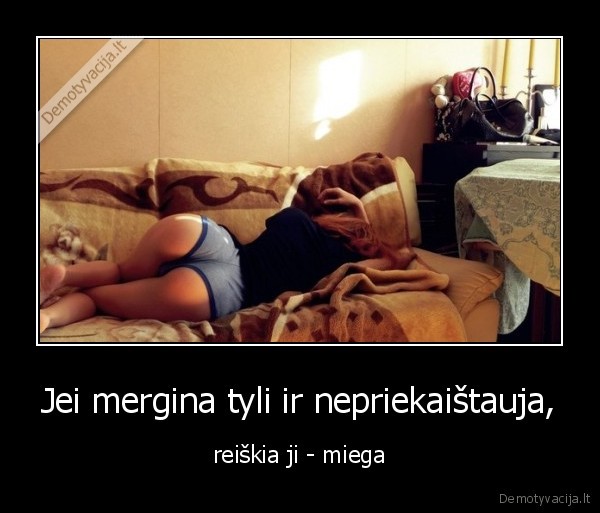 mergina,miegoti