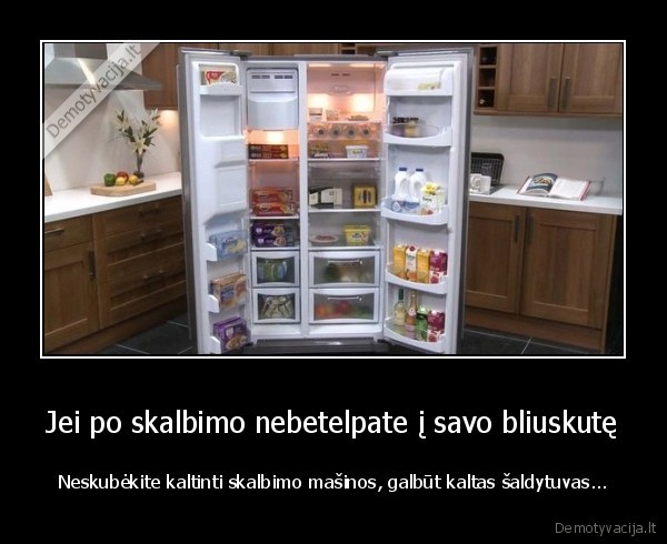 bliuskute, susitrauke,saldytuvas,saiko, neturejimas