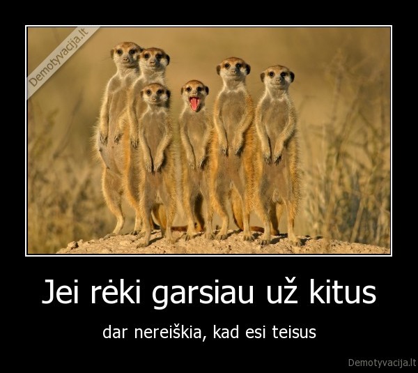Jei rėki garsiau už kitus