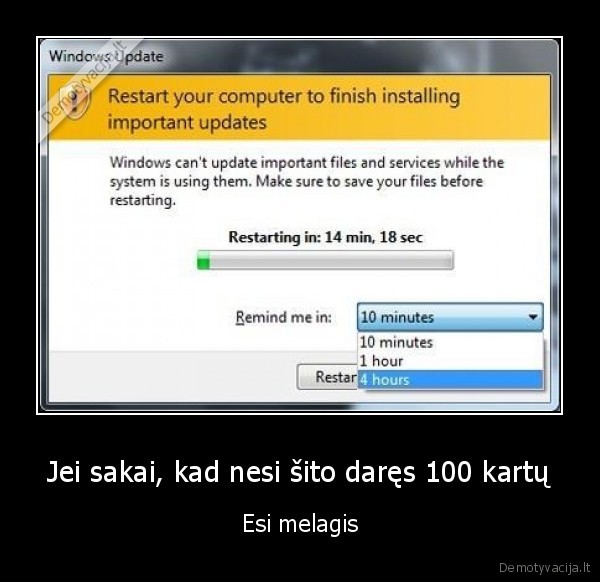 Jei sakai, kad nesi šito daręs 100 kartų