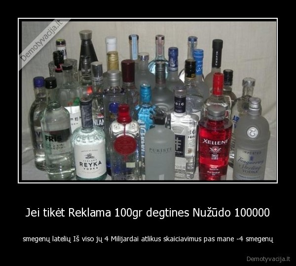 Jei tikėt Reklama 100gr degtines Nužūdo 100000