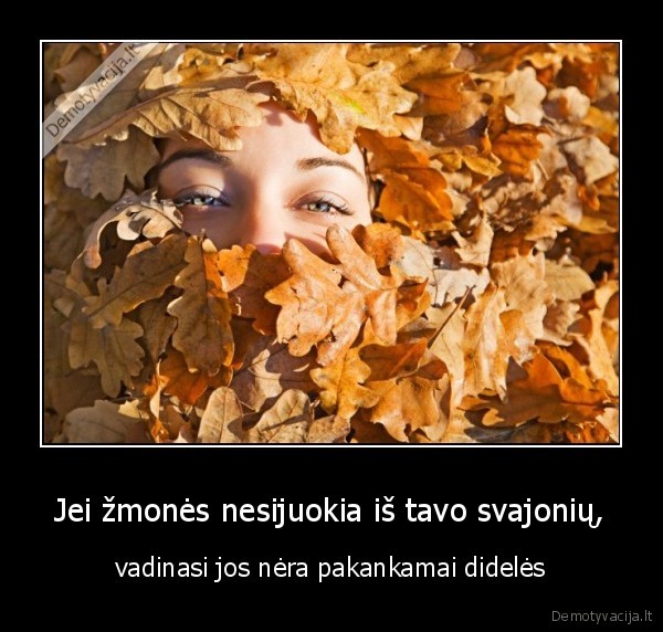 Jei žmonės nesijuokia iš tavo svajonių,