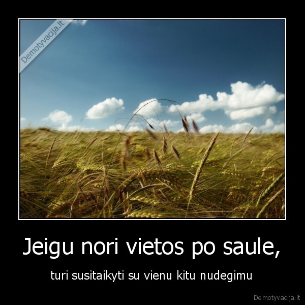 Jeigu nori vietos po saule,