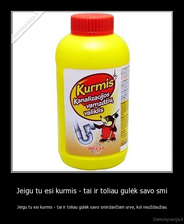 Jeigu tu esi kurmis - tai ir toliau gulėk savo smi