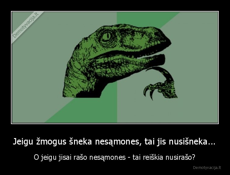 Jeigu žmogus šneka nesąmones, tai jis nusišneka...