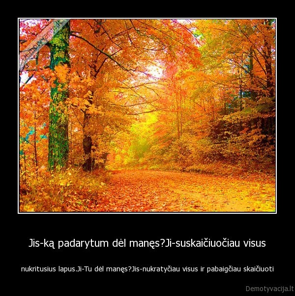 Jis-ką padarytum dėl manęs?Ji-suskaičiuočiau visus