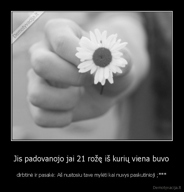 Jis padovanojo jai 21 rožę iš kurių viena buvo