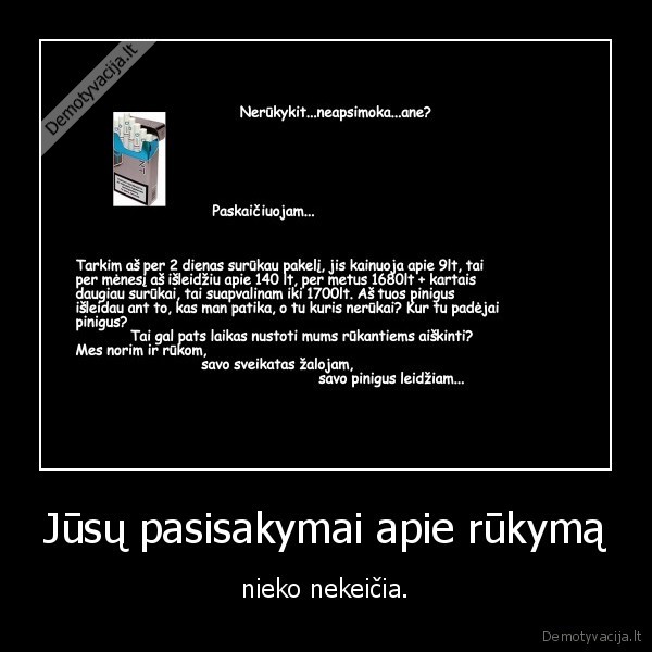 Jūsų pasisakymai apie rūkymą