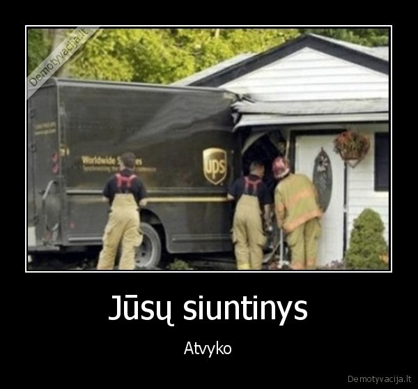 siuntinys,masina, ivaziavo, i, nama,namas,prikolas, apie, siuntinius