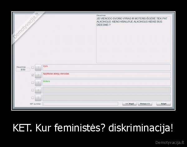 KET. Kur feministės? diskriminacija!