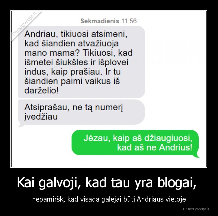 sms,zinute,andrius,vaikai,zmona,uosviene