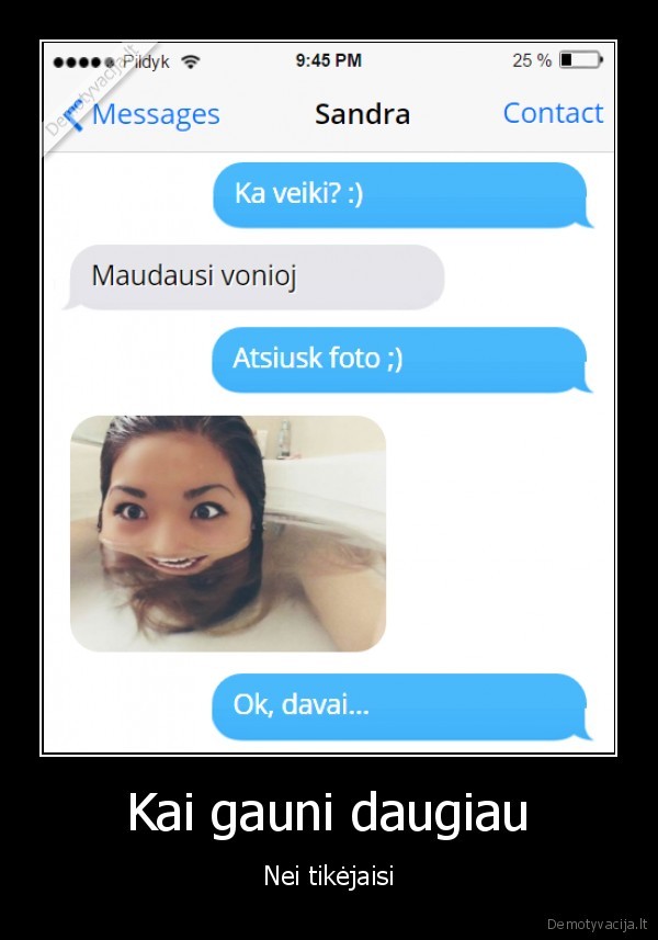 mergina, vonioje