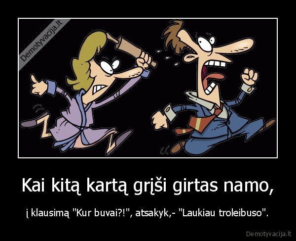 Kai kitą kartą grįši girtas namo,
