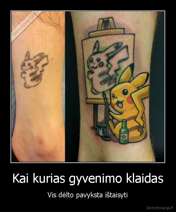 baisi, tatuiruote,pikaciu,pokemonai