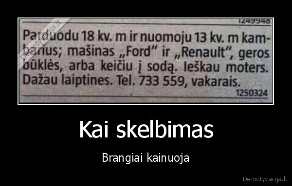 skelbimas, laikrastyje,daug, visko