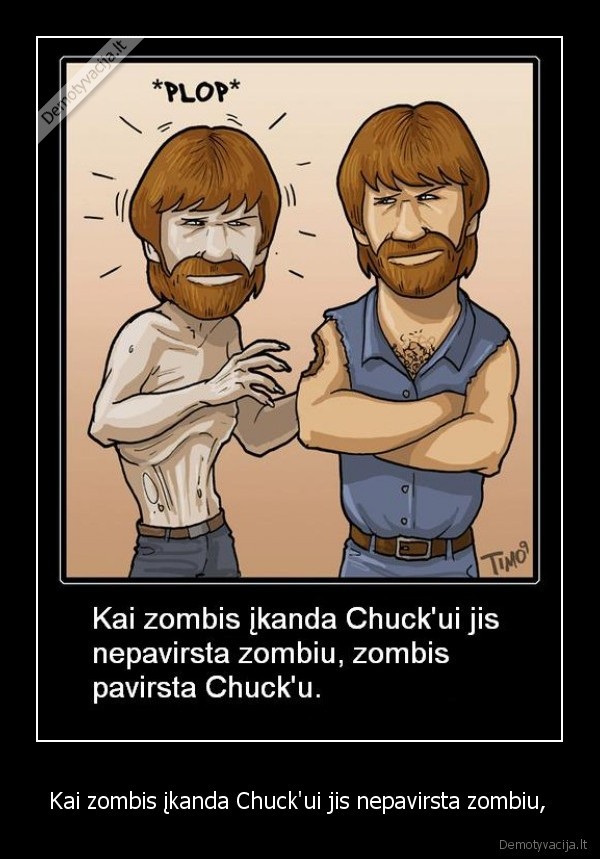 Kai zombis įkanda Chuck'ui jis nepavirsta zombiu, 