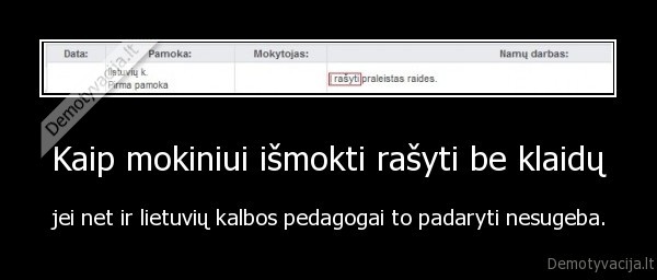 Kaip mokiniui išmokti rašyti be klaidų