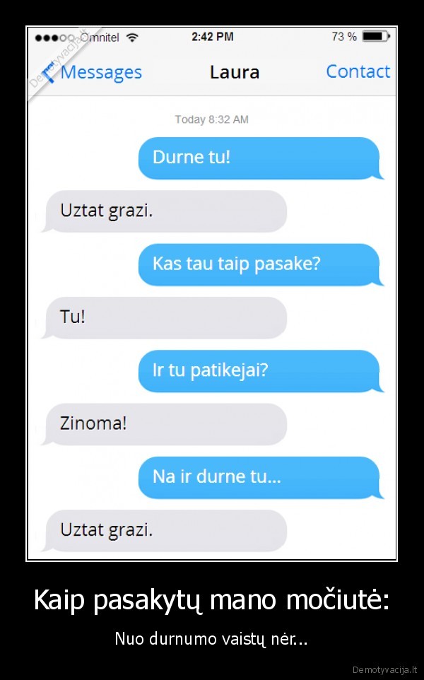 durna, merga,juokinga, sms