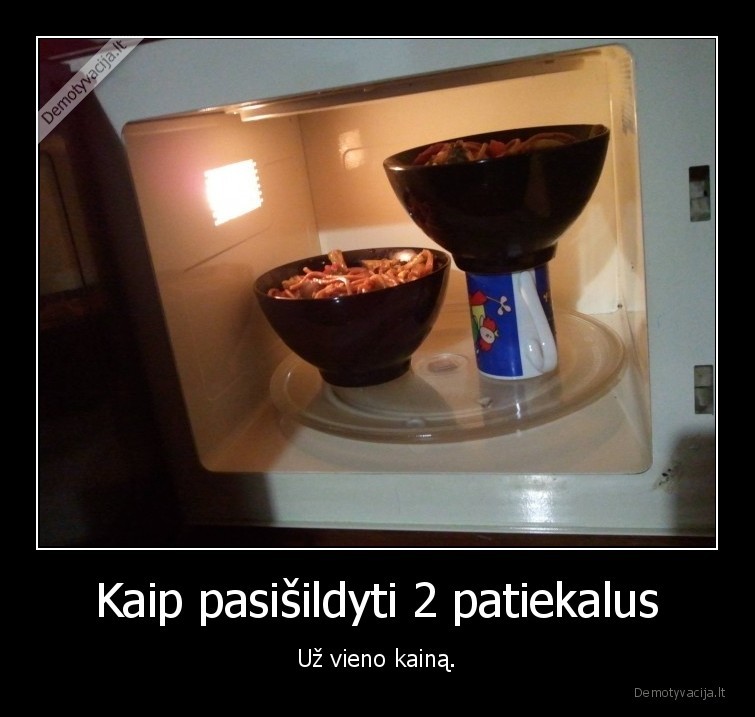 Kaip pasišildyti 2 patiekalus