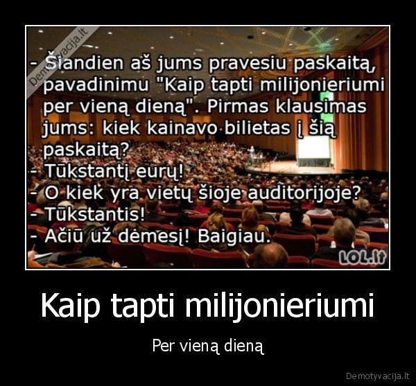 milionierius,milijonai,paskaita