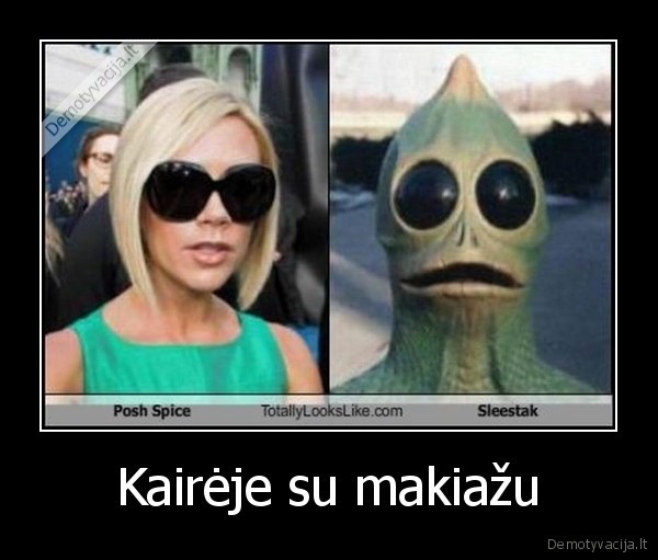 Kairėje su makiažu