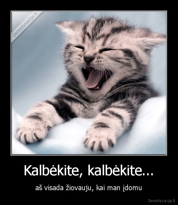 Kalbėkite, kalbėkite...
