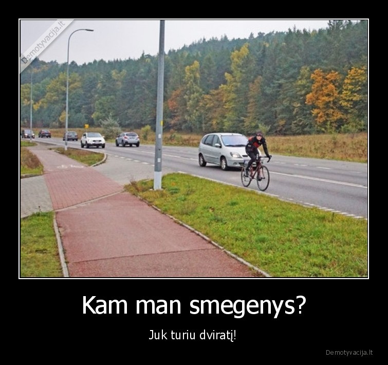 smegenys,dviratis,takas