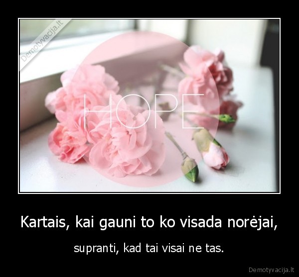 Kartais, kai gauni to ko visada norėjai,