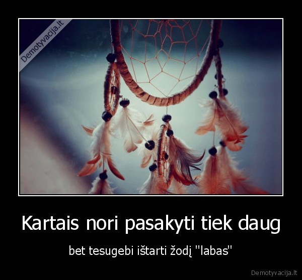 Kartais nori pasakyti tiek daug