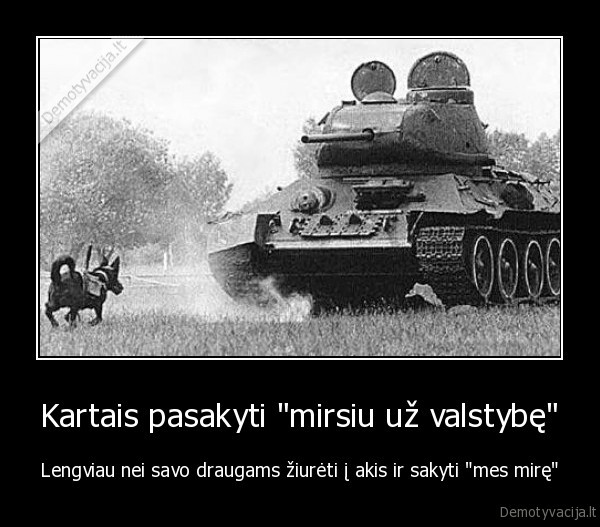 Kartais pasakyti &quot;mirsiu už valstybę&quot;