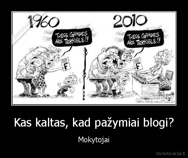 Kas kaltas, kad pažymiai blogi?