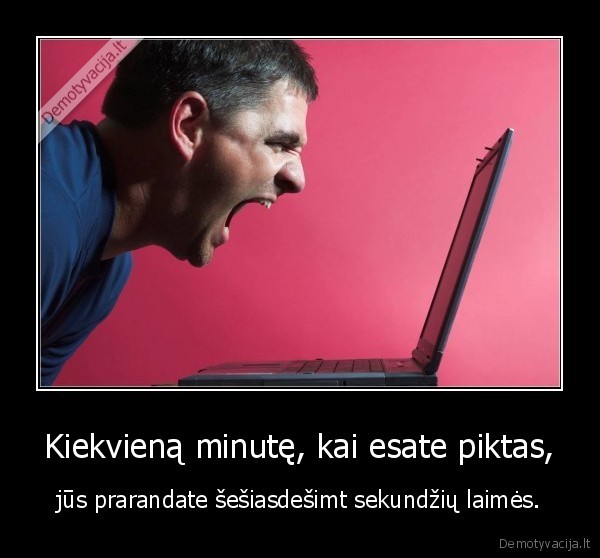 Kiekvieną minutę, kai esate piktas,
