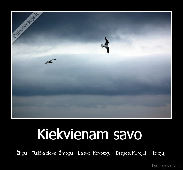 Kiekvienam savo 