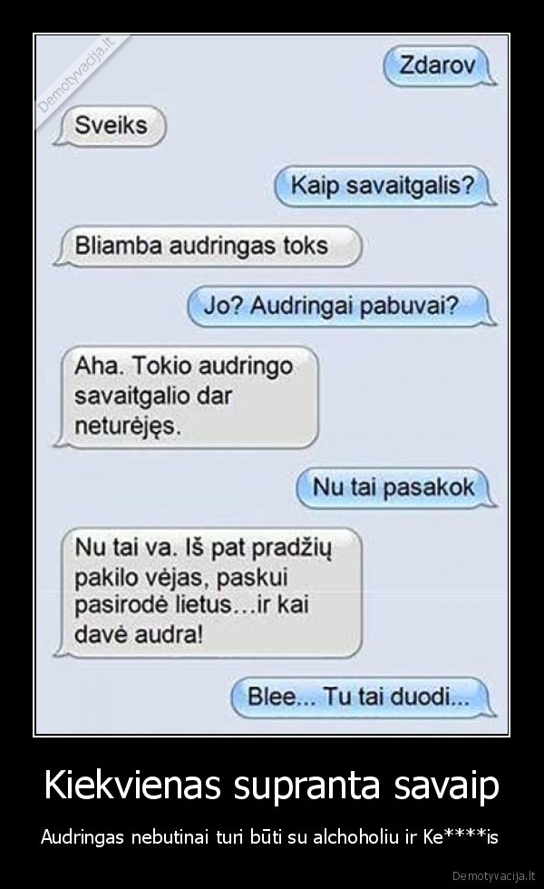 Kiekvienas supranta savaip