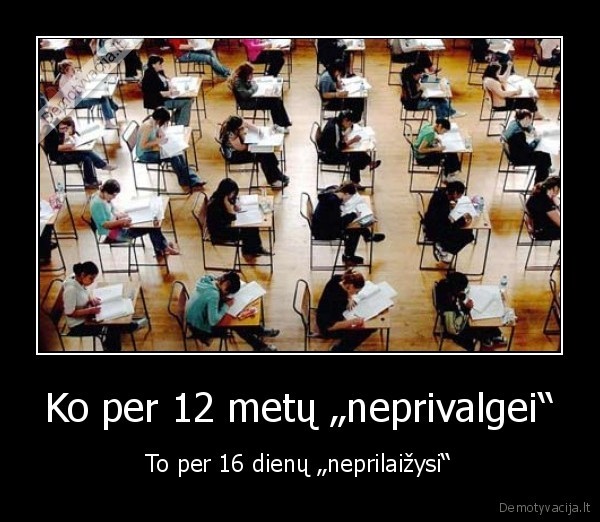 Ko per 12 metų „neprivalgei“