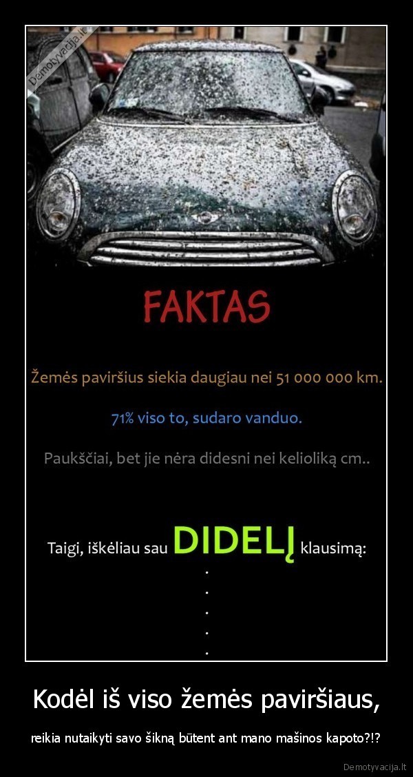 Kodėl iš viso žemės paviršiaus,