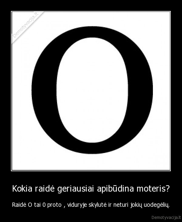 Kokia raidė geriausiai apibūdina moteris?