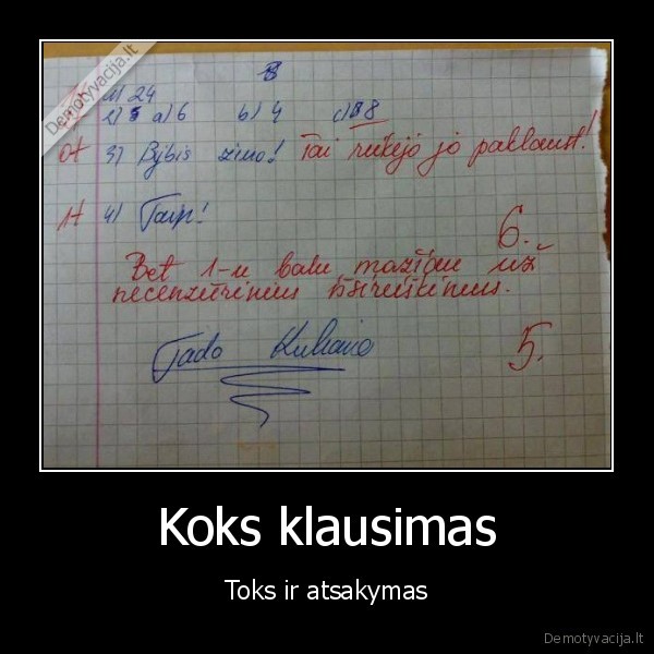 kontrolinis, darbas,blogas, pazimys