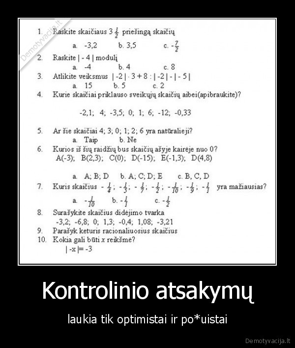 2,10,pazymis,kontrolinis