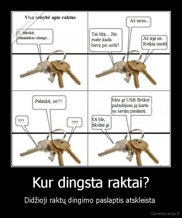 Kur dingsta raktai?