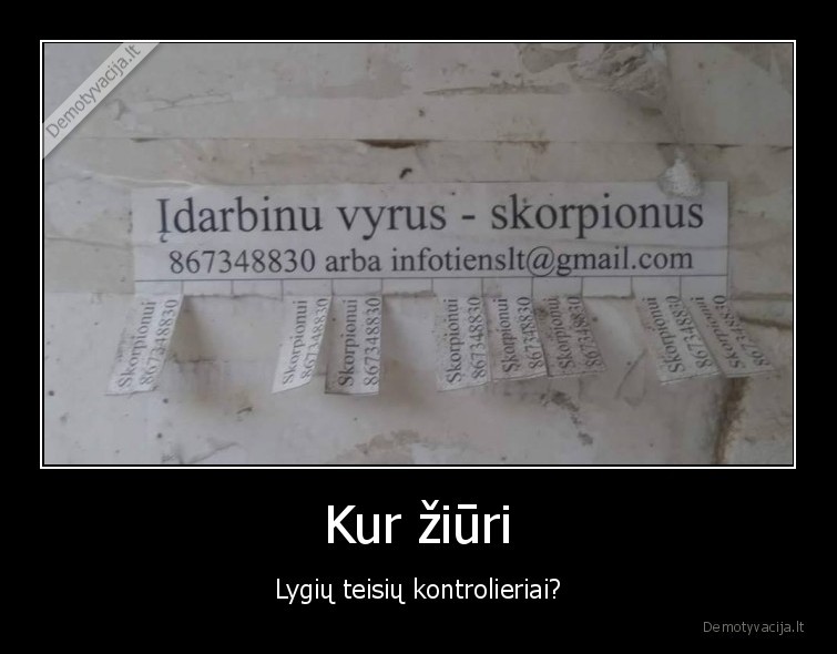 diskriminacija,skorpionai,skelbimas