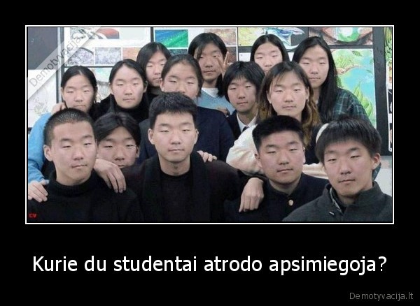 Kurie du studentai atrodo apsimiegoja?