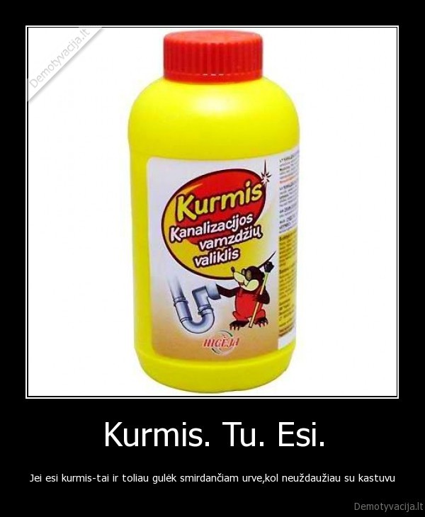Kurmis. Tu. Esi.