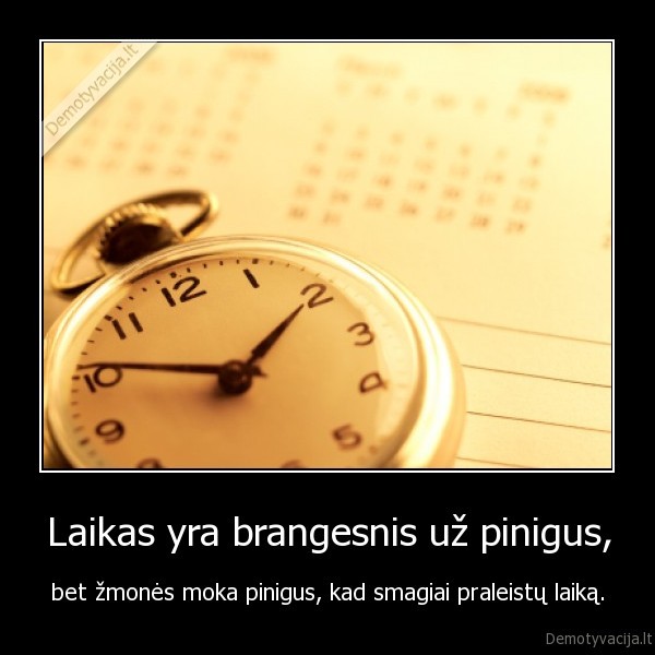 Laikas yra brangesnis už pinigus,