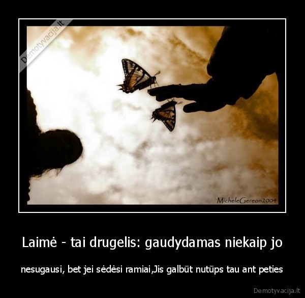 Laimė - tai drugelis: gaudydamas niekaip jo