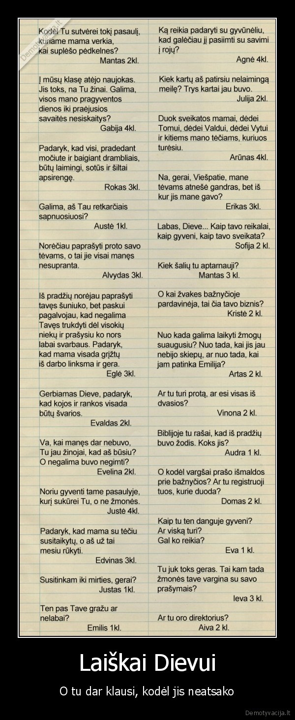 Laiškai Dievui